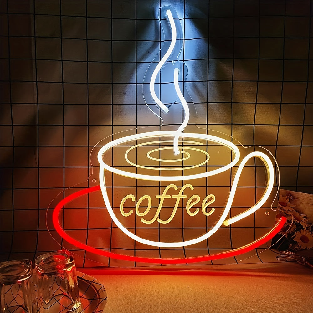LED-Neon Kaffeetassen-Wandlicht