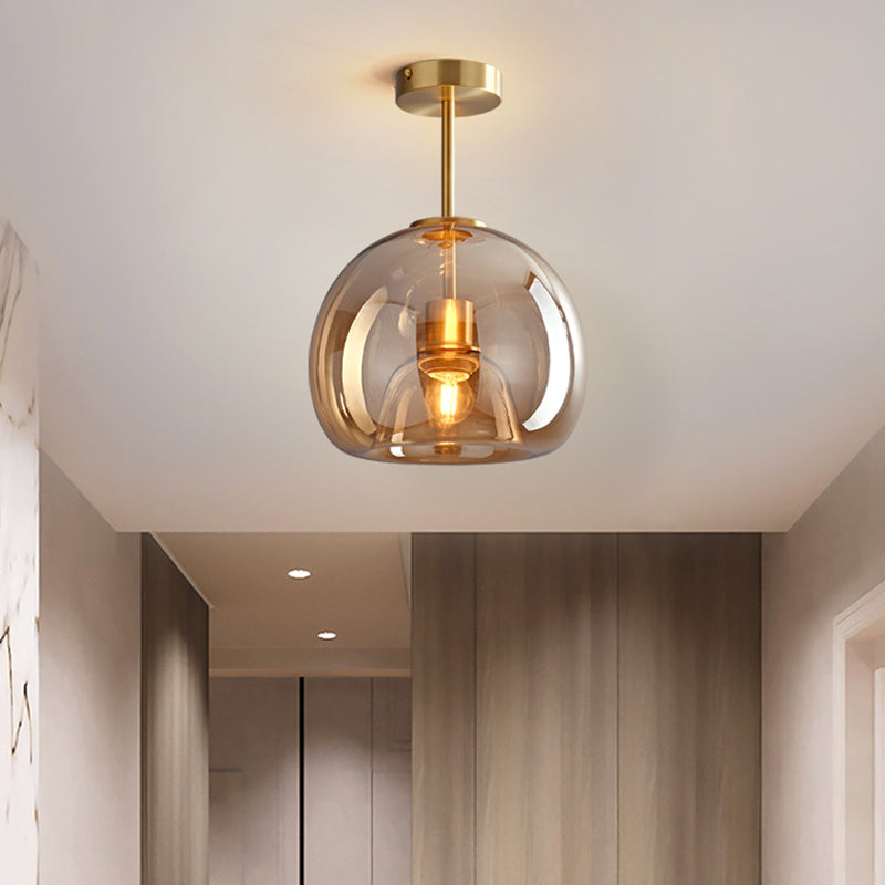 Sanna Moderne runde LED-Deckenleuchte Gold/Schwarzes Metall/Glas Schlaf-/Ess-/Wohnzimmer
