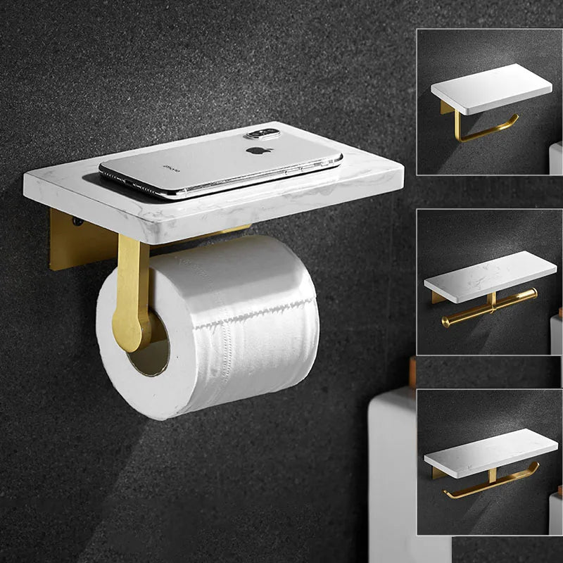 Wandhängendes Telefonregal Badezimmer Marmor Toilettenpapierhalter
