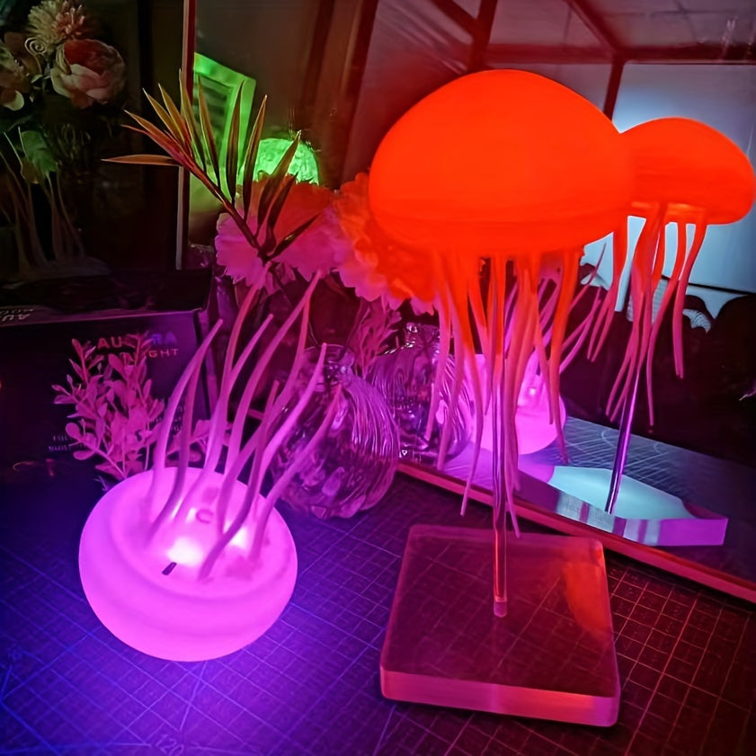 Farbwechselnde Quallenlampe – USB wiederaufladbare LED Nachtlicht für entspannende Atmosphäre