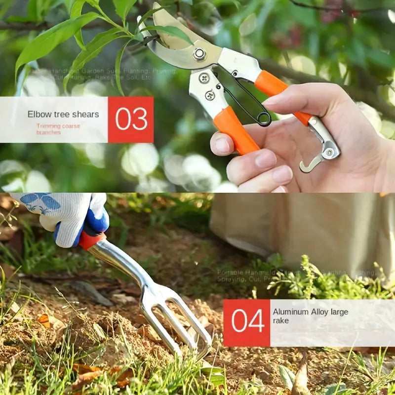 Gartengeräte-Set mit Tragetasche - 10-teiliges Set für effiziente Gartenpflege