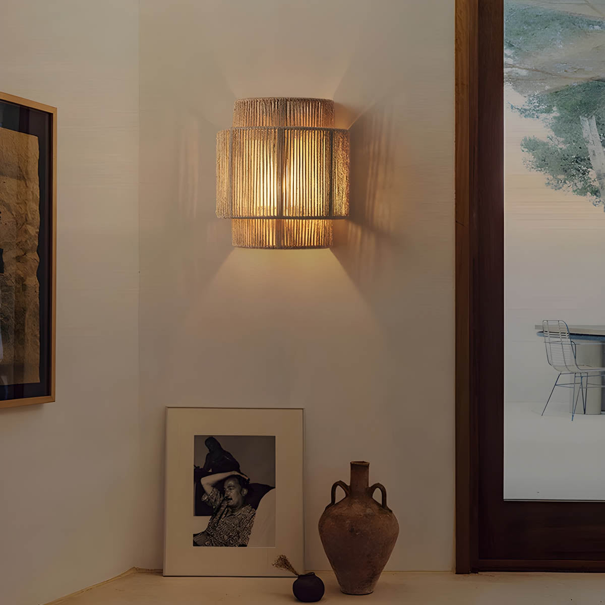 Wandleuchte Rustikal Naturseil Innenlampe