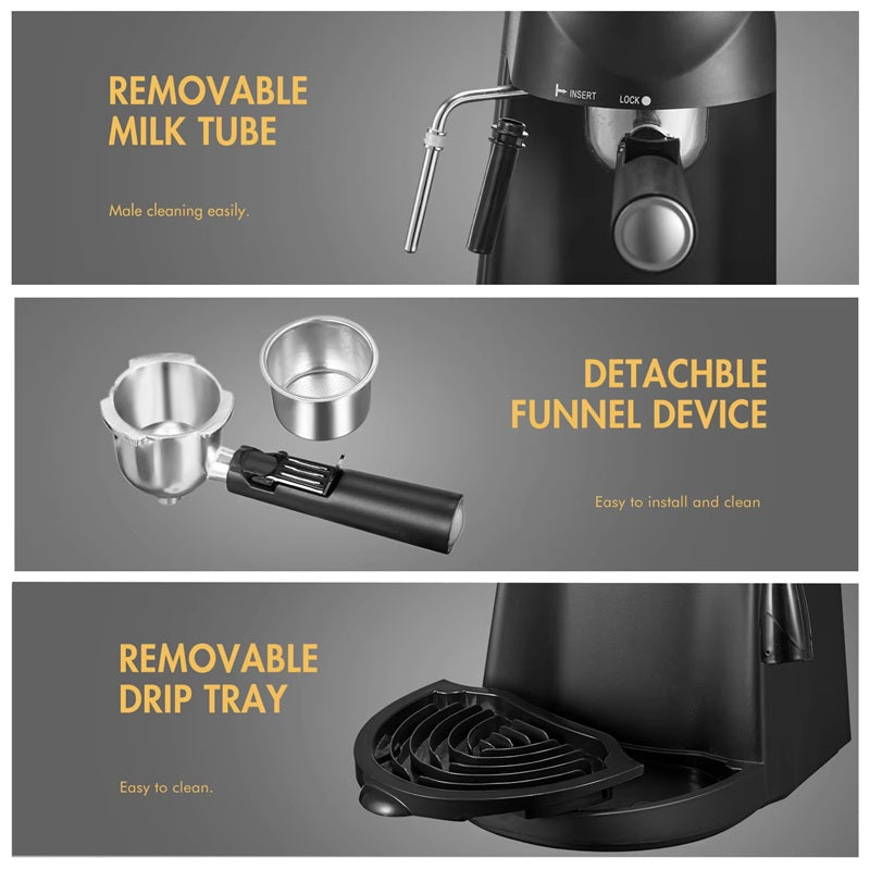 3.5 Bar Espressomaschine mit integriertem Dampfstab