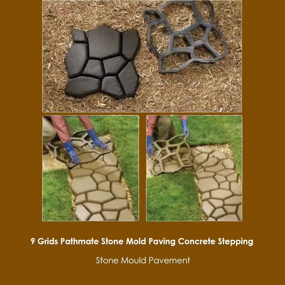 Royallure Gartenweg Betonform – Wiederverwendbare dekorative Pflasterform für einfache DIY-Wege