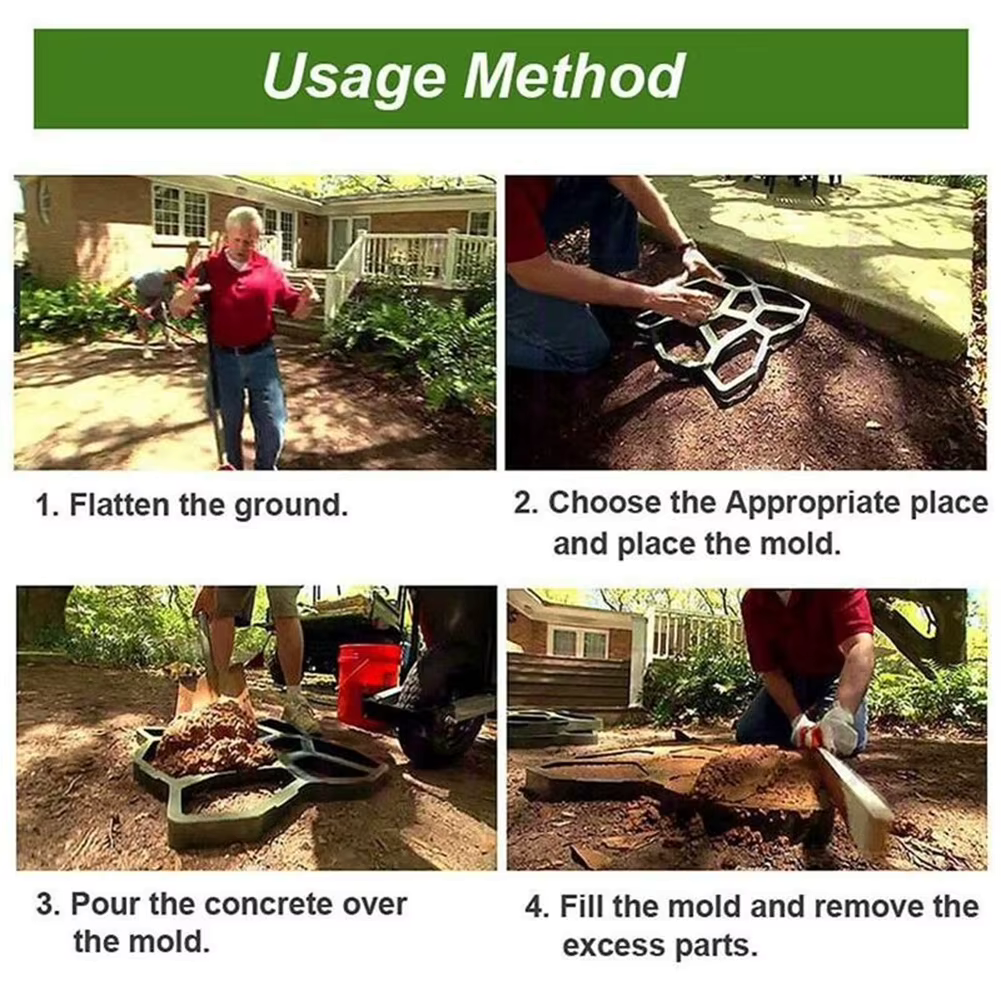 Royallure Gartenweg Betonform – Wiederverwendbare dekorative Pflasterform für einfache DIY-Wege