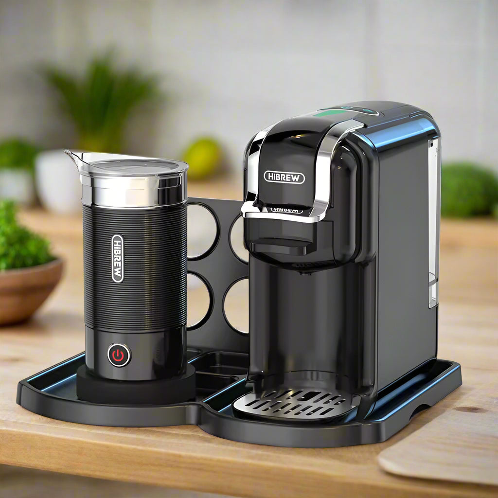 5-in-1 Kaffeemaschine – 20-Bar Mehrfachkapselbrüher mit Milchaufschäumer
