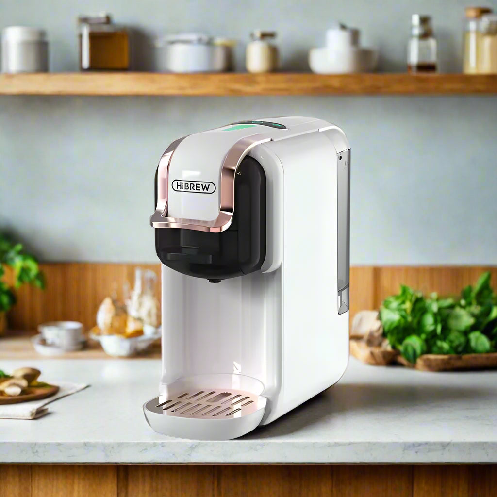 5-in-1 Kaffeemaschine – 20-Bar Mehrfachkapselbrüher mit Milchaufschäumer