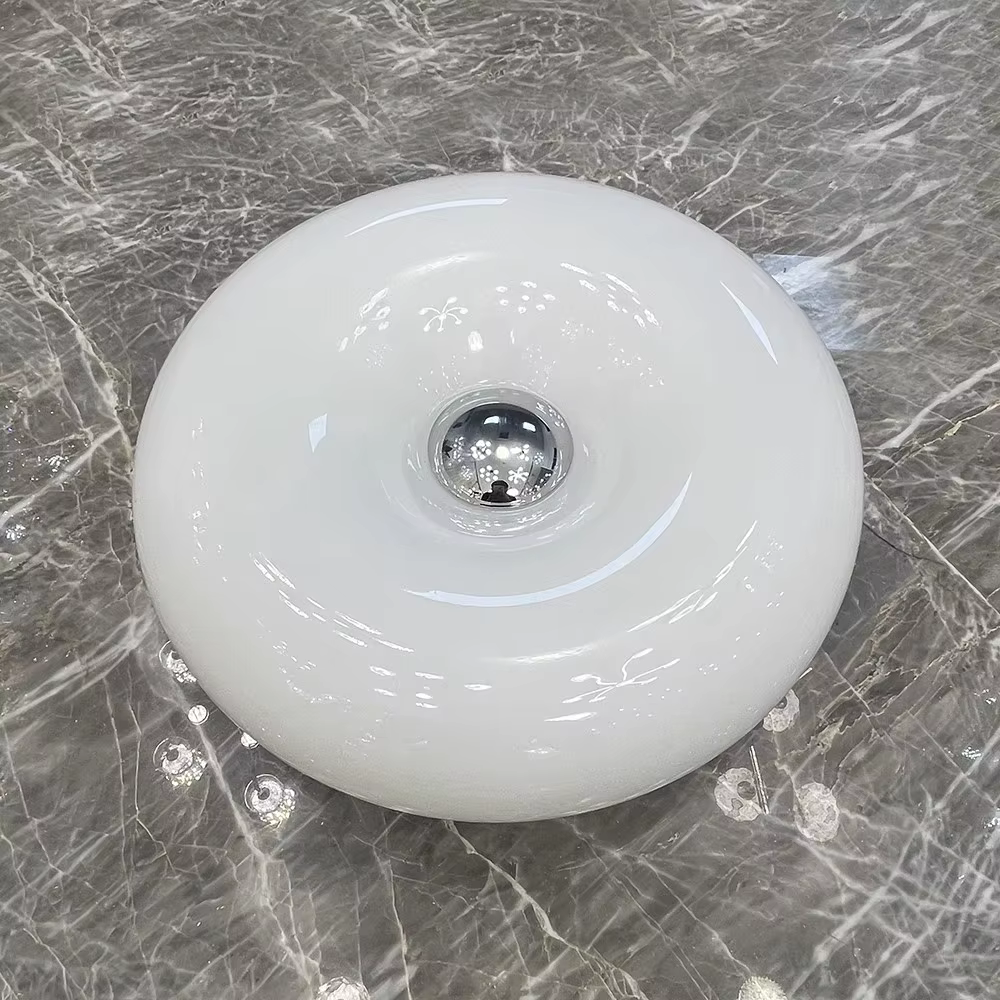 RoyaleGlow Moderne Donut Glas Wandlampe – Tricolor Dimmbar LED Wandleuchte für stilvolle Wohnkultur