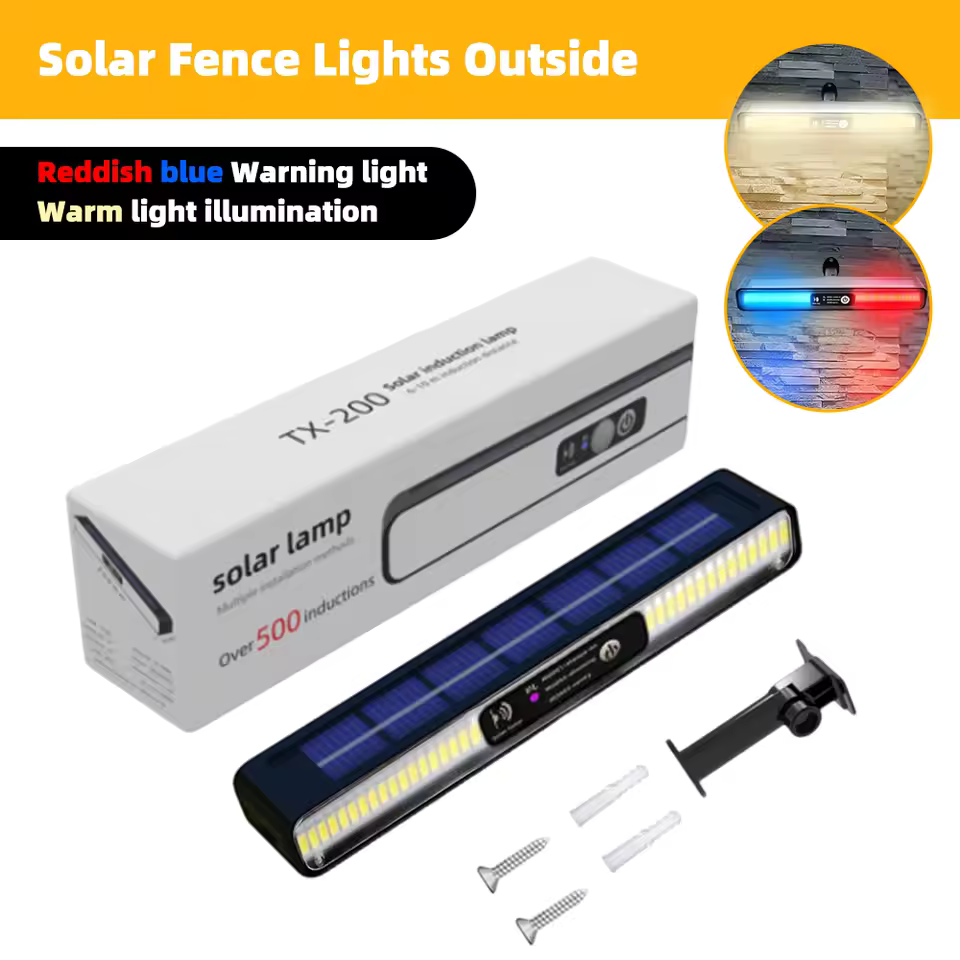 Royelux Solar Warnwandleuchte - Wandmontierte dekorative Außen-LED-Lampe