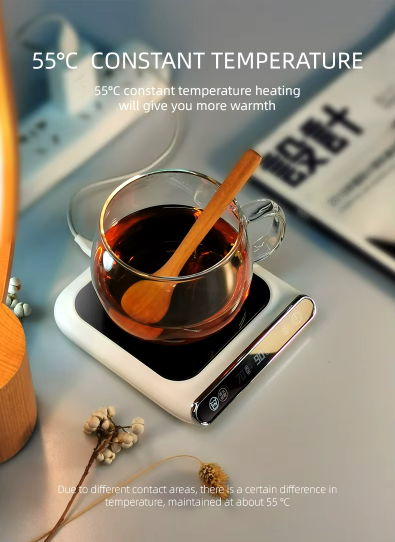 RoyaleGlow USB Tassenwärmer – 3 Temperaturstufen, intelligenter elektrischer Getränkewärmer