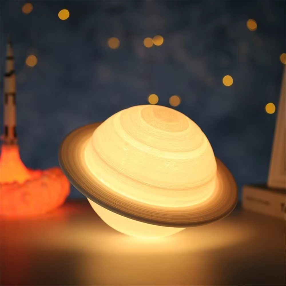 3D Saturnlampe – Realistische Planeten-Nachtlampe für kosmisch inspiriertes Wohnambiente