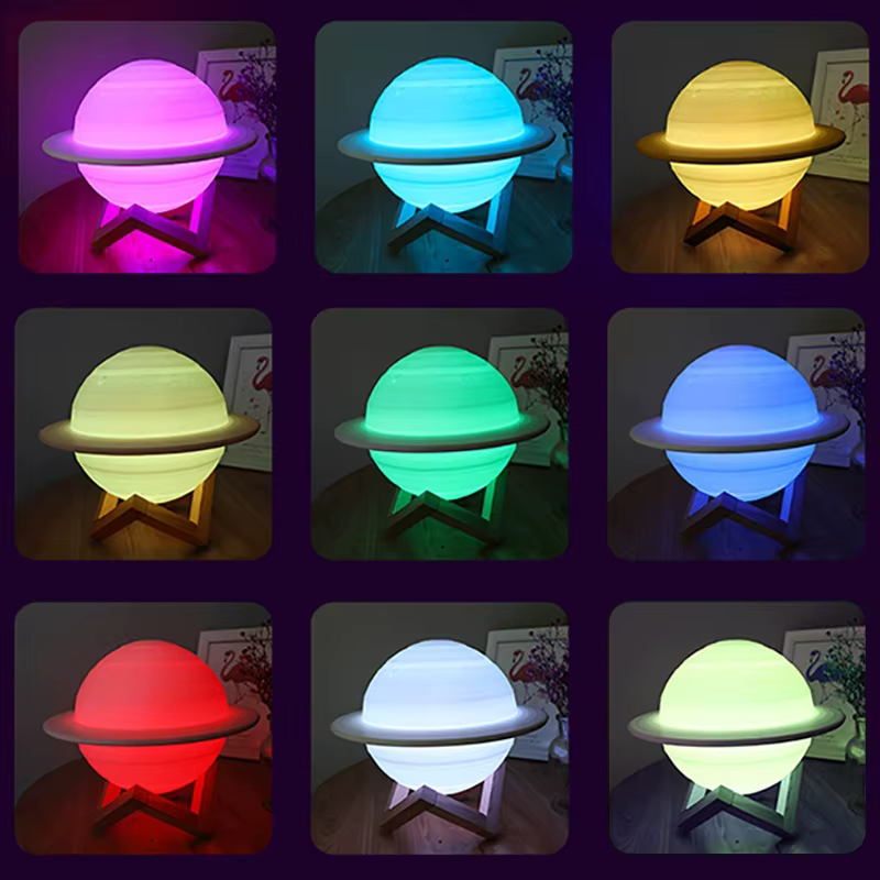 3D Saturnlampe – Realistische Planeten-Nachtlampe für kosmisch inspiriertes Wohnambiente