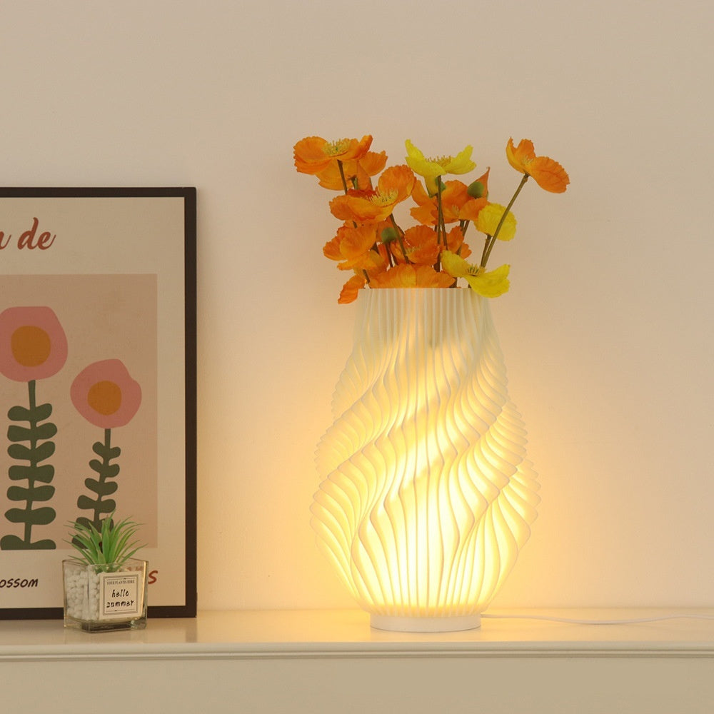3D gedruckte Vase und Nachtlampe
