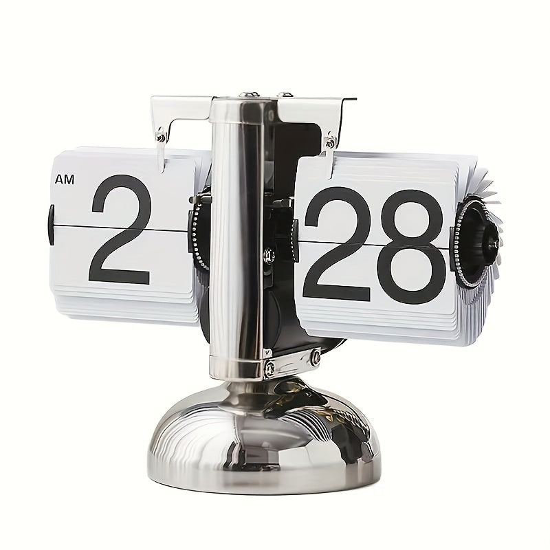 Clocteck Automatische Flip Seitenuhr - Retro Tischuhr für Zuhause und Büro Dekor