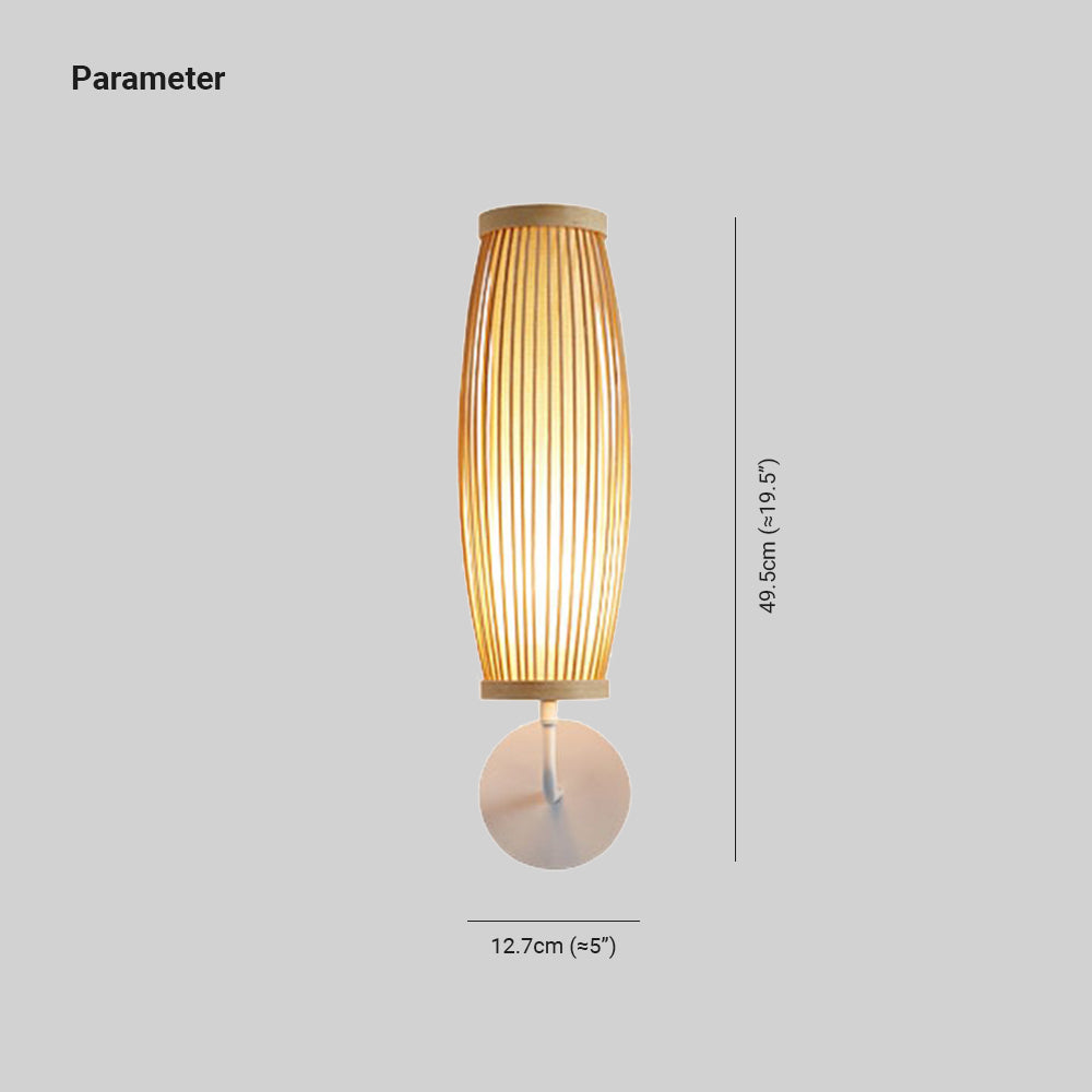 Muto Japanische LED-Wandleuchte – Innenbereich – Schlafzimmer/Wohnzimmer – Bambus