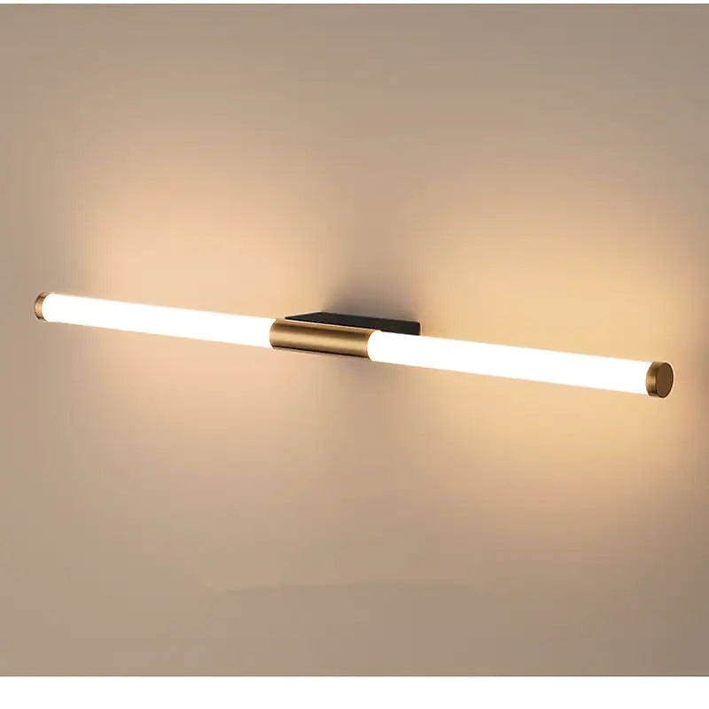 Leigh Einfache moderne lineare LED-Wandleuchte aus weißgoldenem Schlafzimmermetall