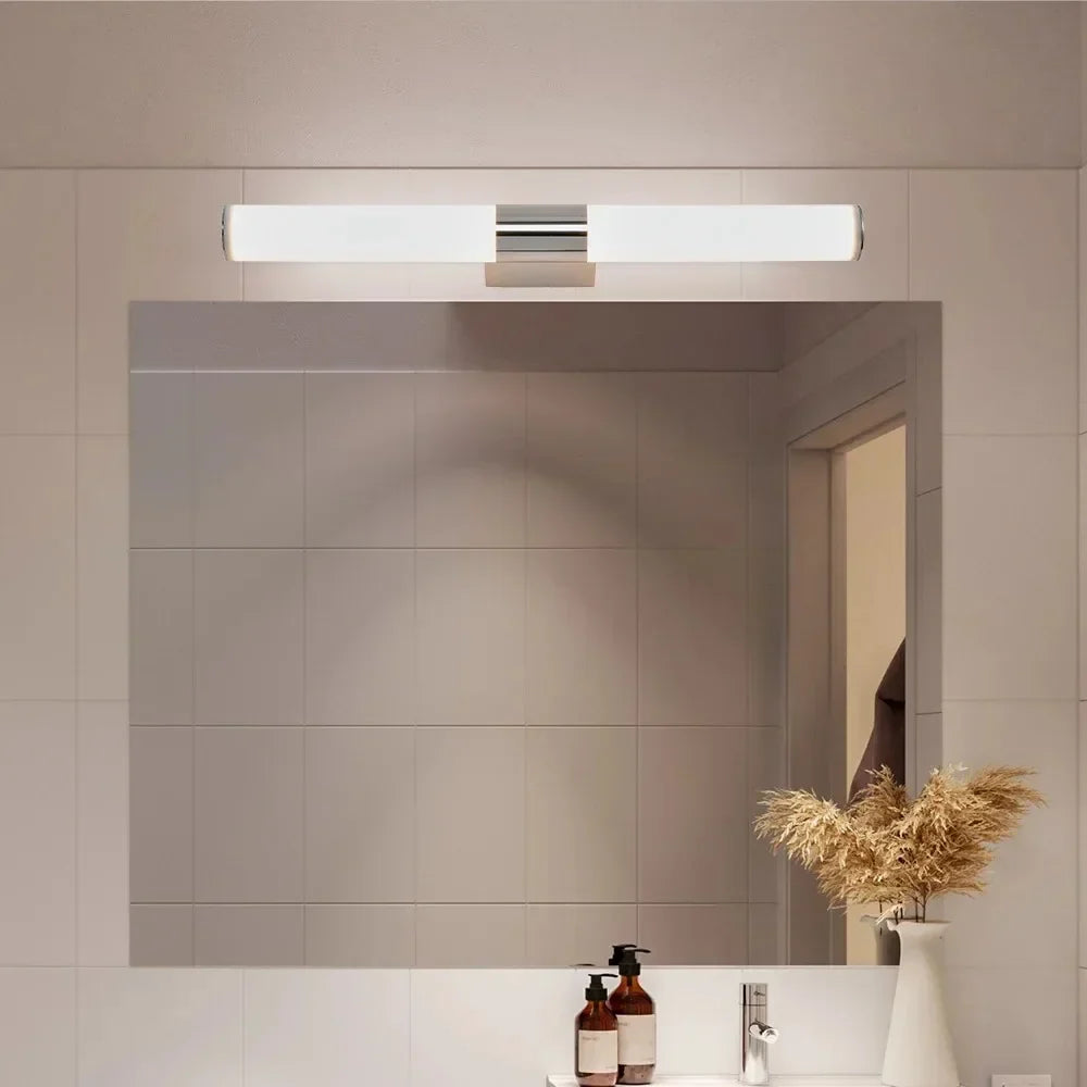 Wasserdichte LED-Spiegelleuchte Wandlampe für Badezimmer Silbergrau