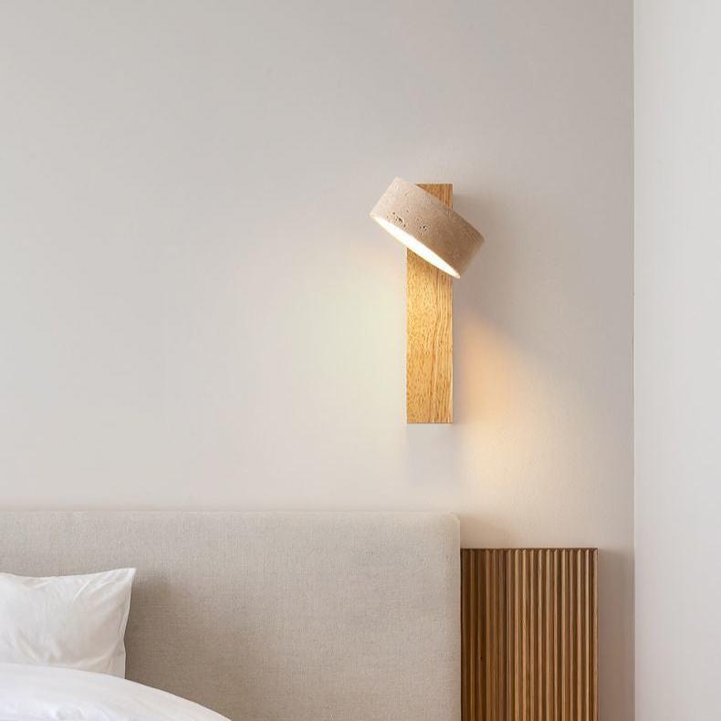 Wandleuchte Wabi Sabi – Minimalistische Beleuchtung aus Stein und Holz