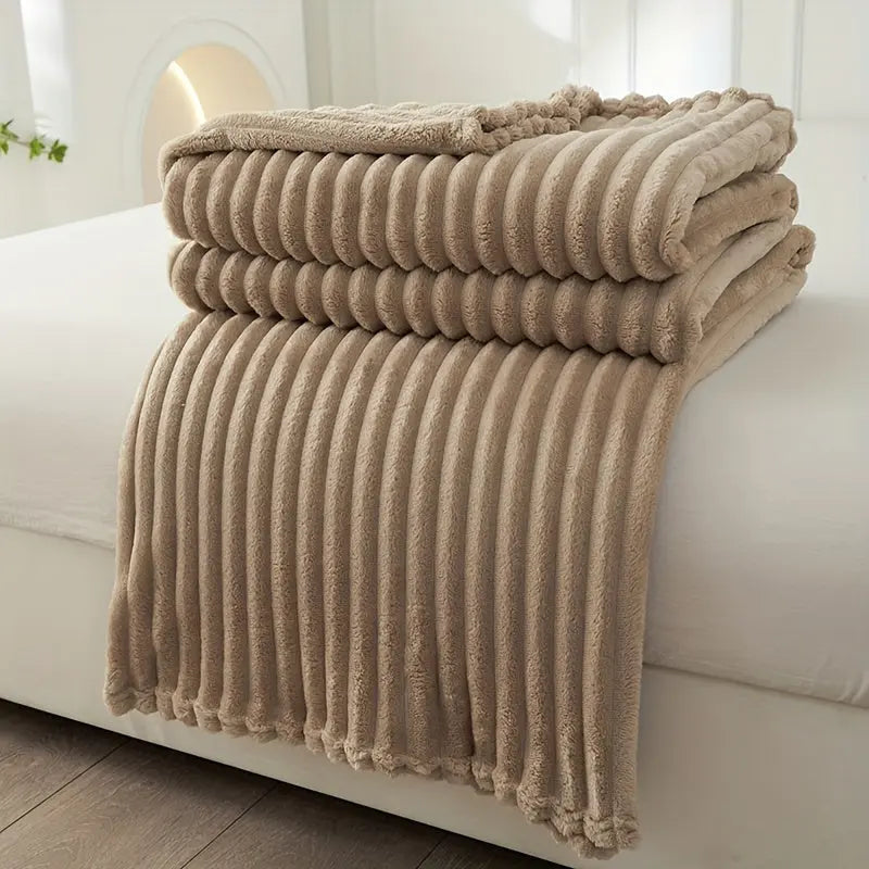 Garduru - Weiche Gerippte Kuscheldecke aus Flanell für stilvolles Wohnambiente