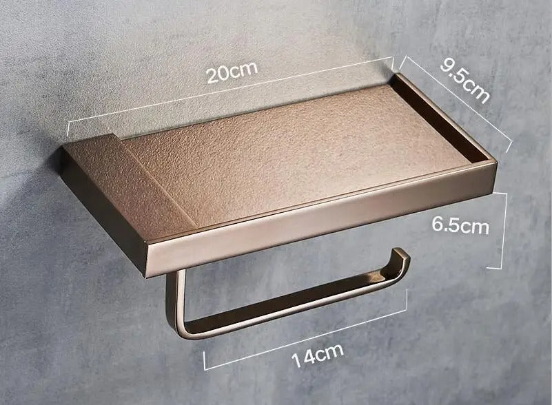 Wandhalter für Toilettenpapier & Handtücher – Edelstahl mit Kupferstruktur – Vielseitig und Elegantes Design