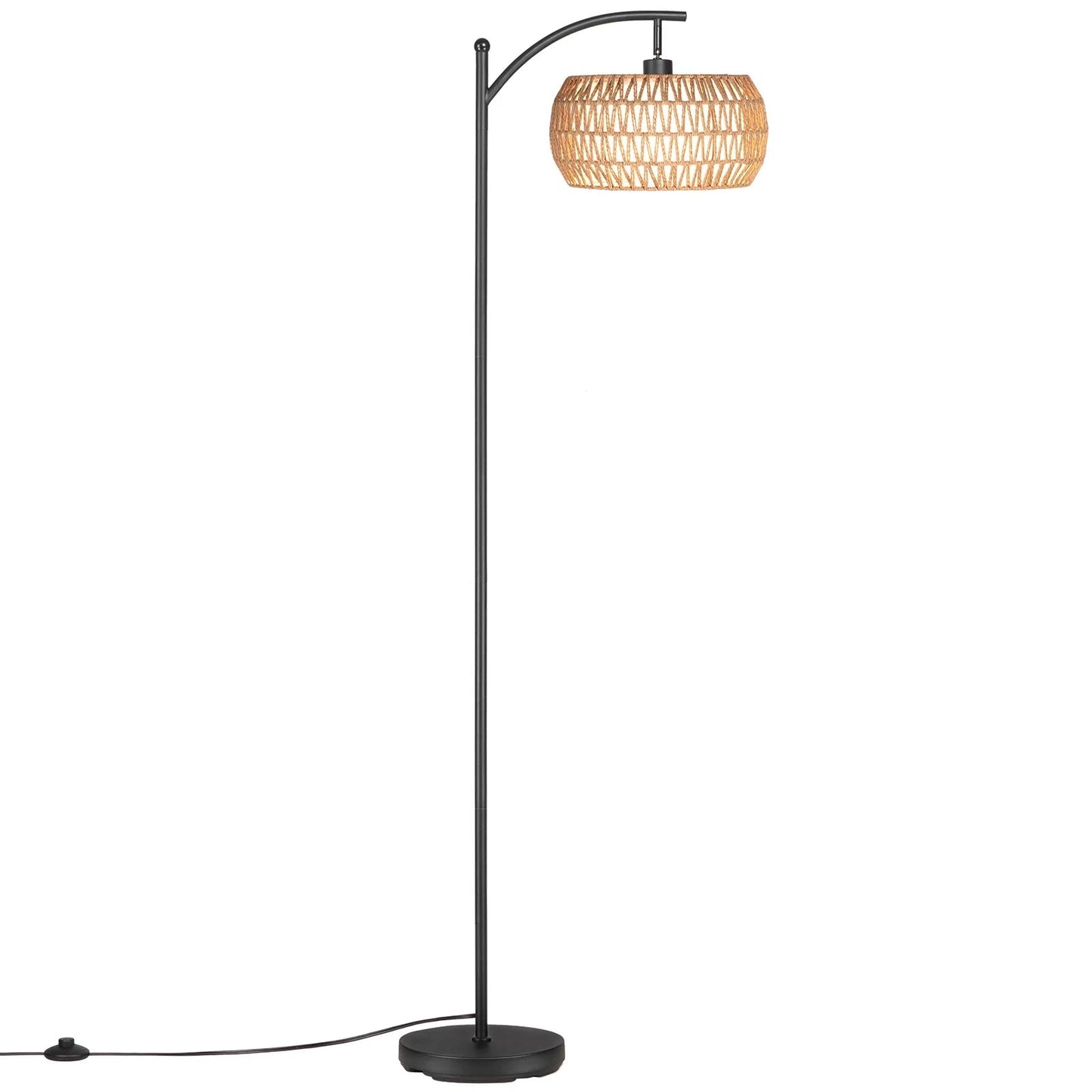 Rattan LED Stehlampe – Dimmierbares Stehlicht mit 3 Farbtemperaturen für eine gemütliche Atmosphäre