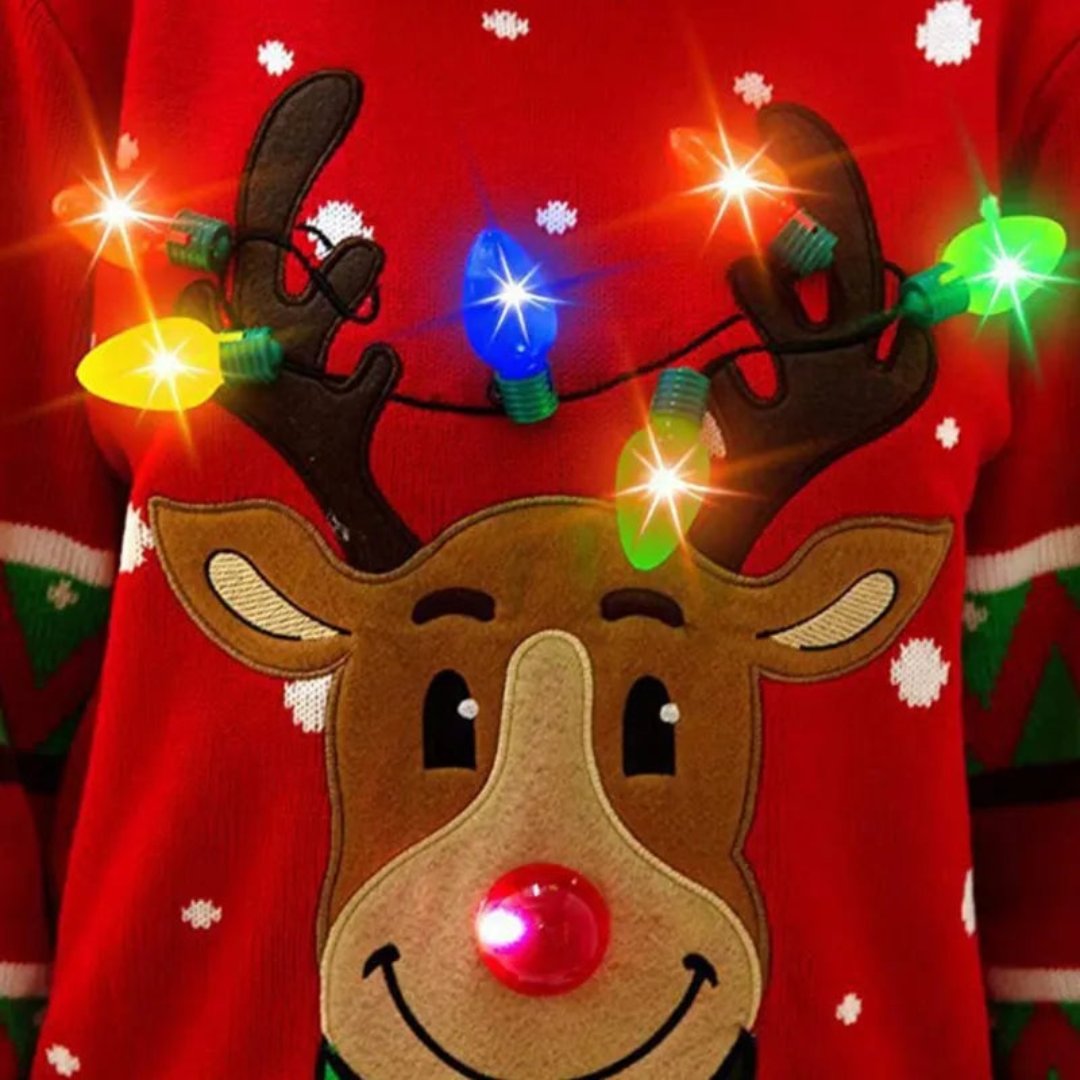 Garduru - Weihnachtspullover mit LED & Rentier-Motiv für die Feiertage