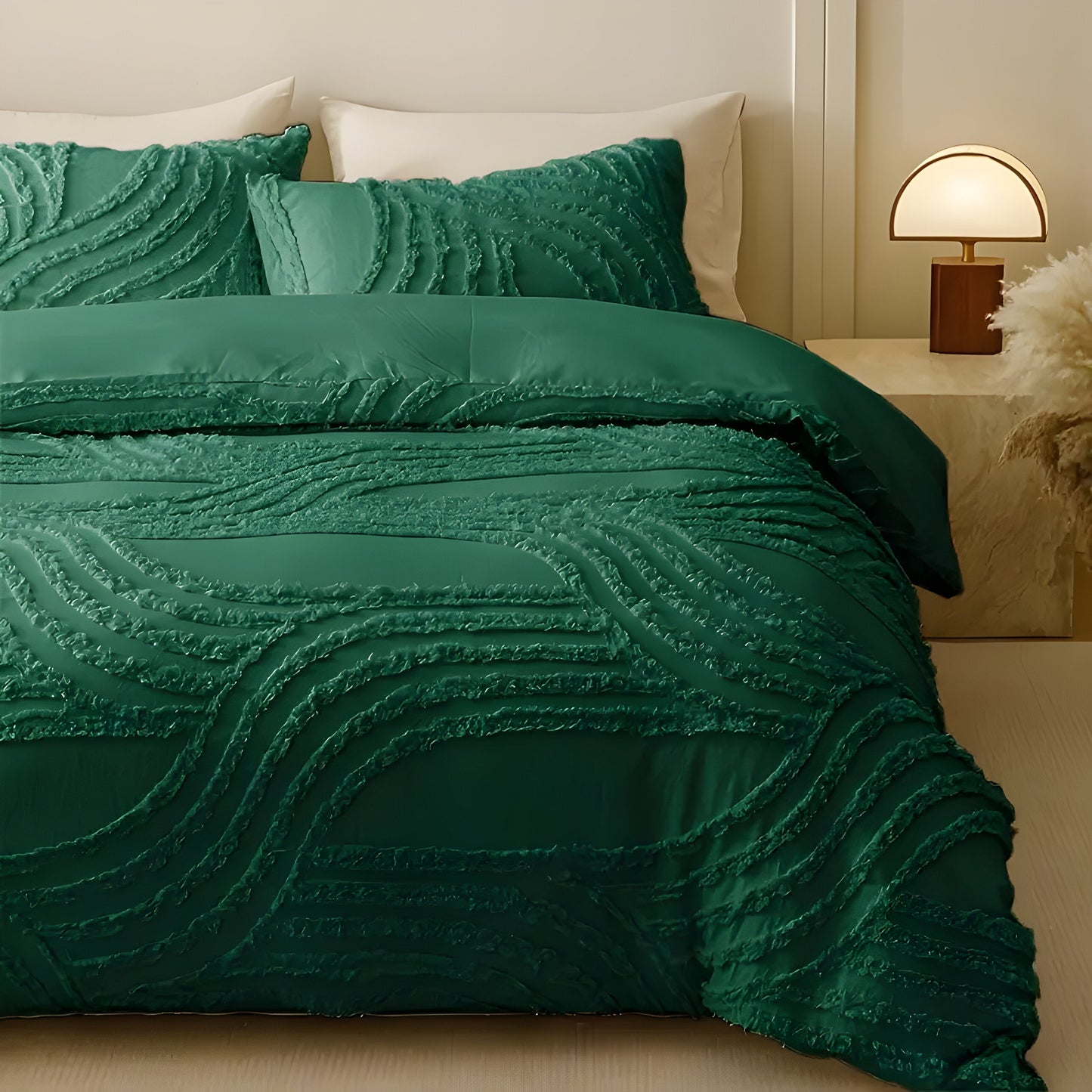 Garduru Duvet Set - 3pcs Luxus Streifen Schnitt Bettbezug