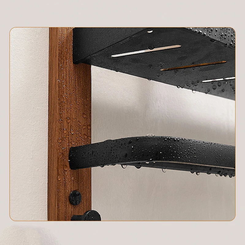 Doppelwandregal aus Holz und Aluminium für das Badezimmer