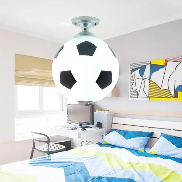 Garduru – Fußball-Deckenleuchte für Kinderzimmer mit dimmbarer LED & bruchsicherer Glaskugel