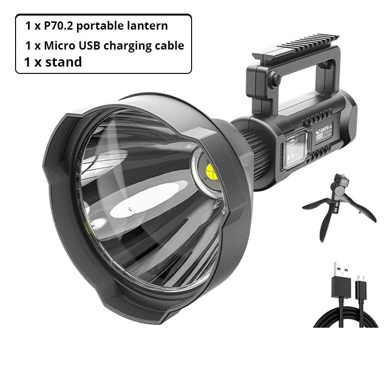 RoyaleGlow Wiederaufladbare LED-Stichlampe - 90000 Lumen, Lange Strahlentfernung, Powerbank-Funktion