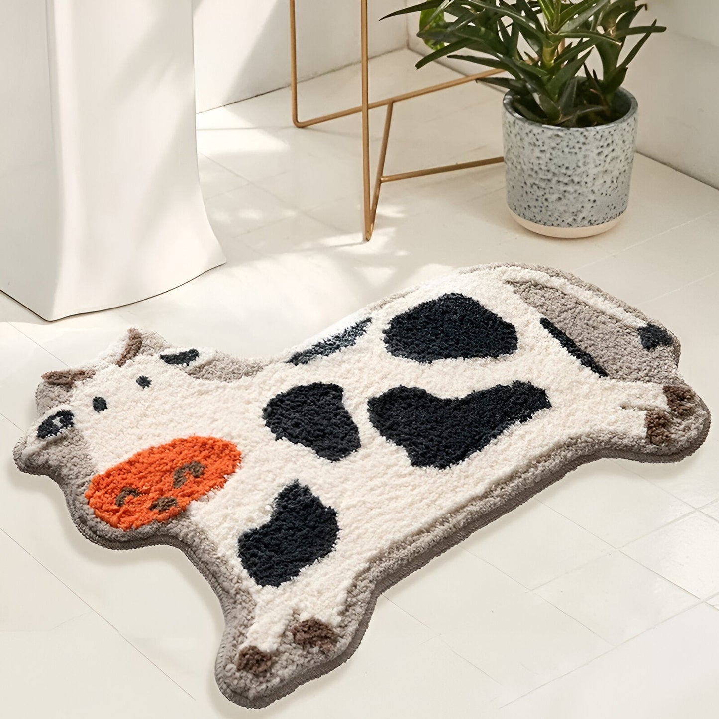 Fluffy Cow Shape Badezimmermatte