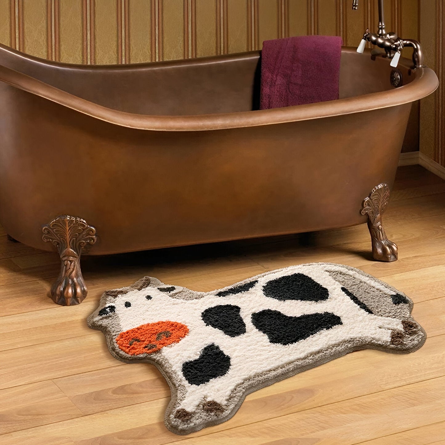 Fluffy Cow Shape Badezimmermatte