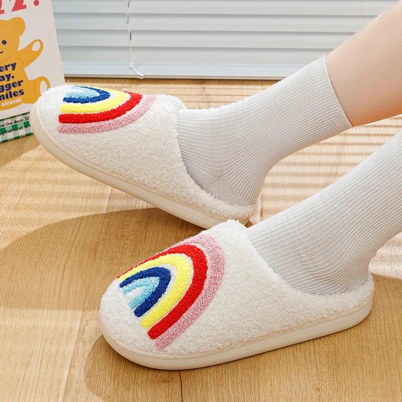 Fluffy Rainbow Heimslipper