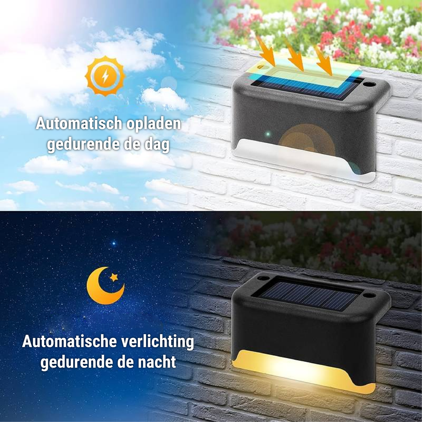 Solarbetriebene LED-Wandleuchte für den Garten