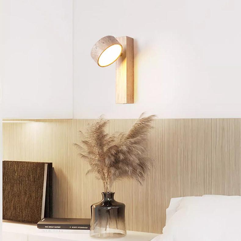 Wandleuchte Wabi Sabi – Minimalistische Beleuchtung aus Stein und Holz