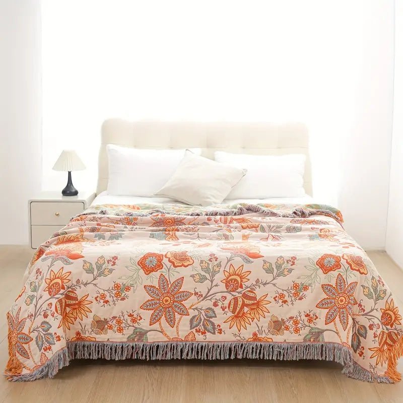 Garduru Decke - Baumwolle - Boho Blumen | Charm