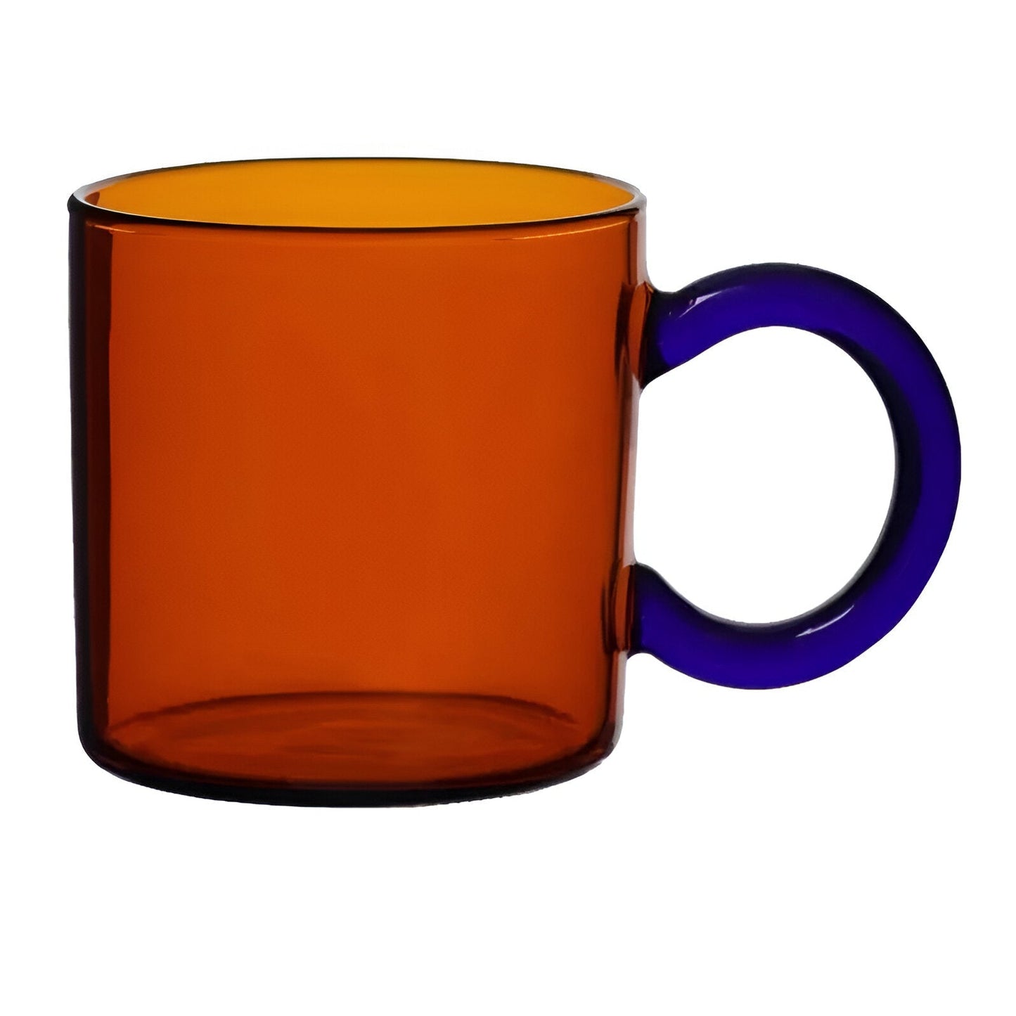 Glaskaffeetasse mit kontrastierendem Farbgriff