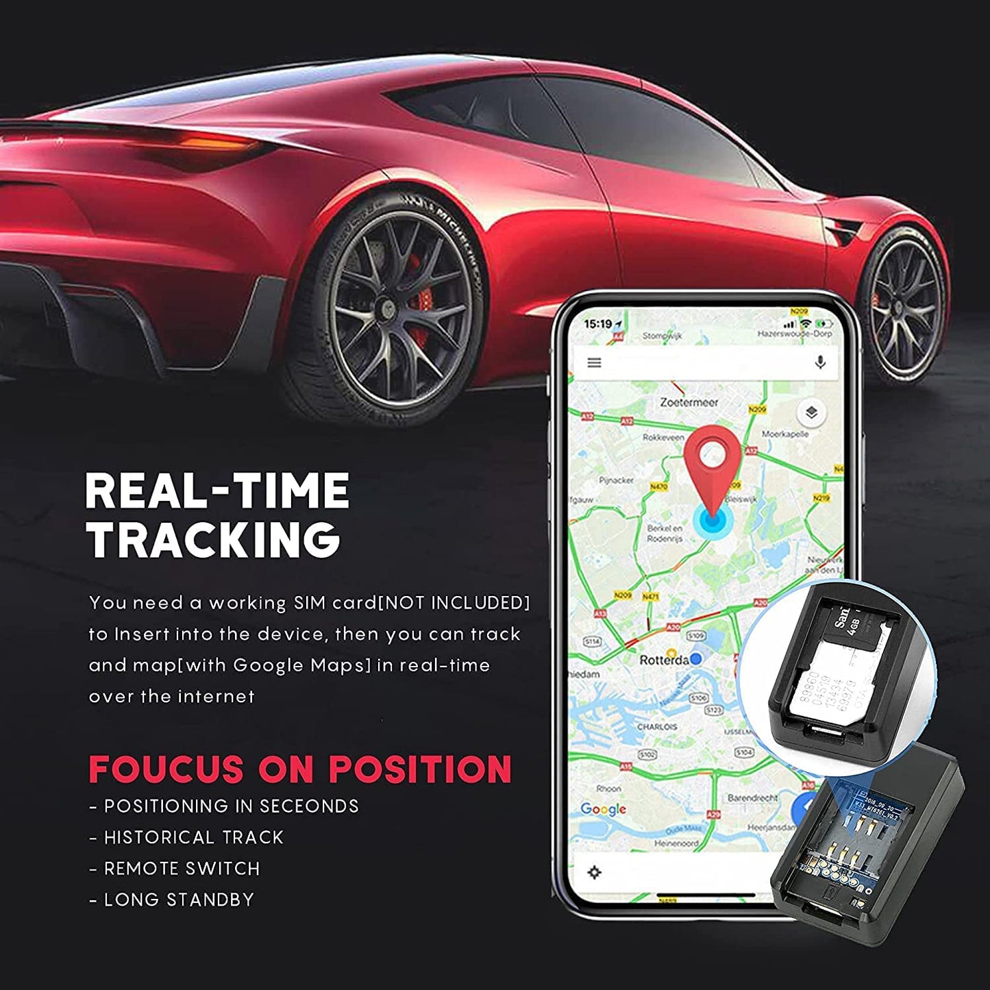 Mini Magnetisches Auto GPS Tracking Gerät Ohne Monatliche Gebühr