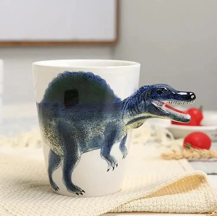 DinoSip – Handbemalte Keramikk dinosaurer Tasse für Kaffee und Tee