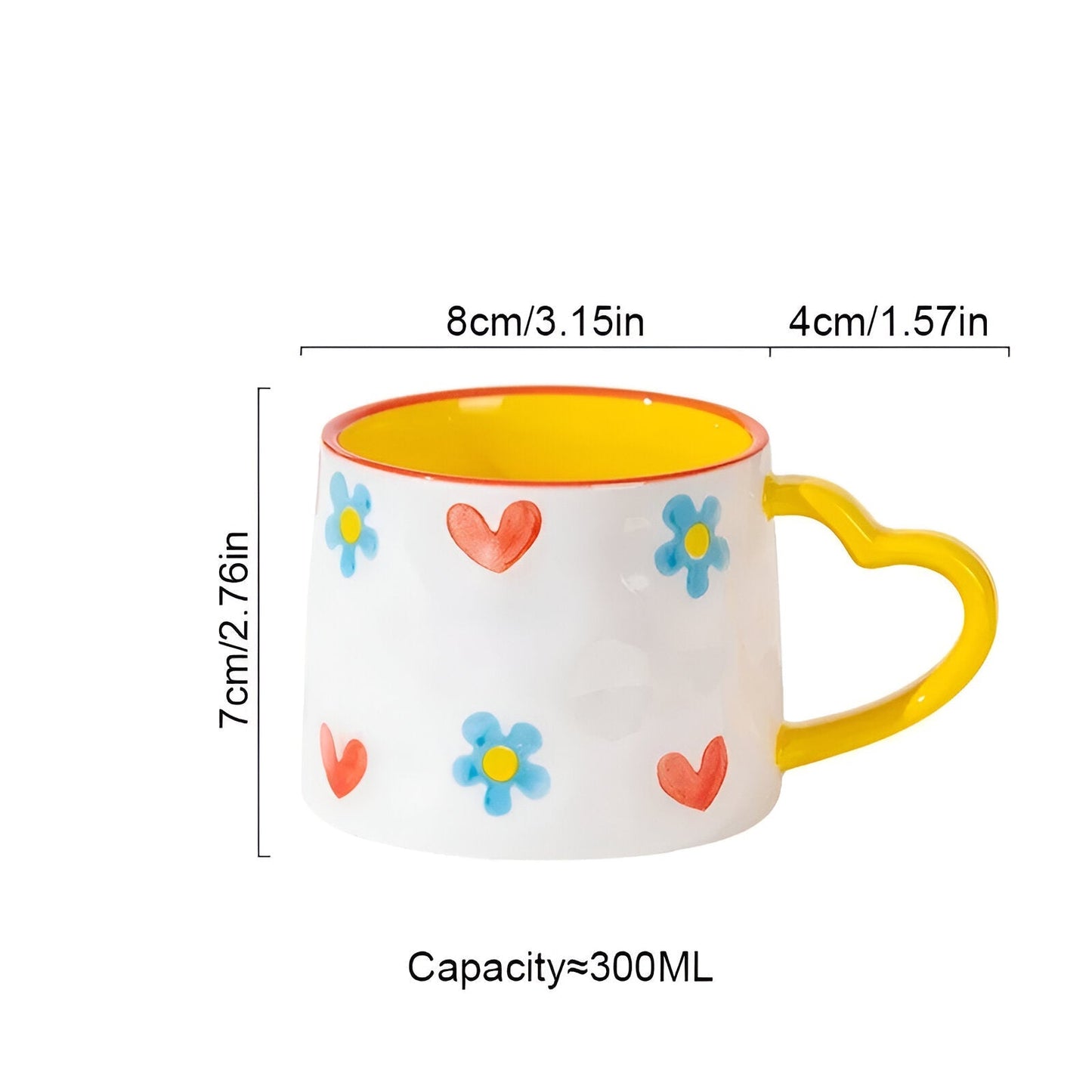 Handbemalte Liebesherzdesign Kaffeetasse