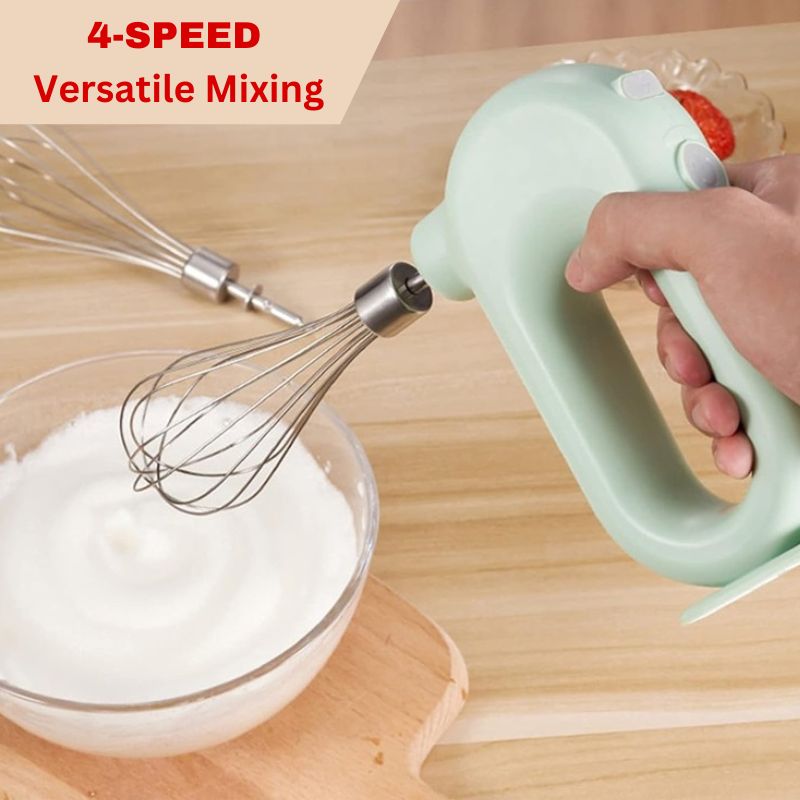 Tragbarer kabelloser Handmixer mit 4 Geschwindigkeiten
