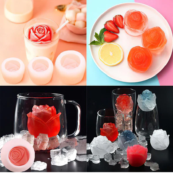 3D Rosenförmige Eiswürfelschale