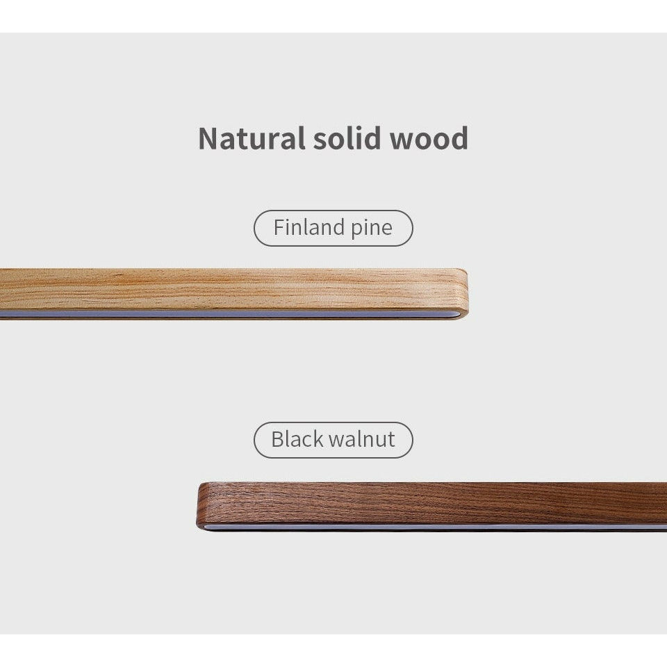 RoyaleGlow Nordic Massivholz Wandleuchte – 12W LED Lineare Beleuchtung für moderne Innenräume
