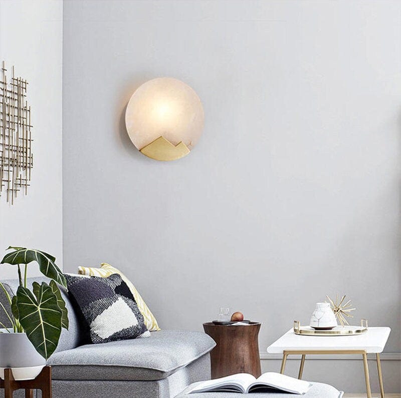 Wandlampe LED Nordic Minimalistisch - Lampe aus Marmor und Messing mit Dimmer