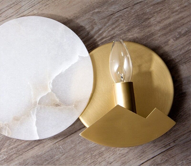 Wandlampe LED Nordic Minimalistisch - Lampe aus Marmor und Messing mit Dimmer