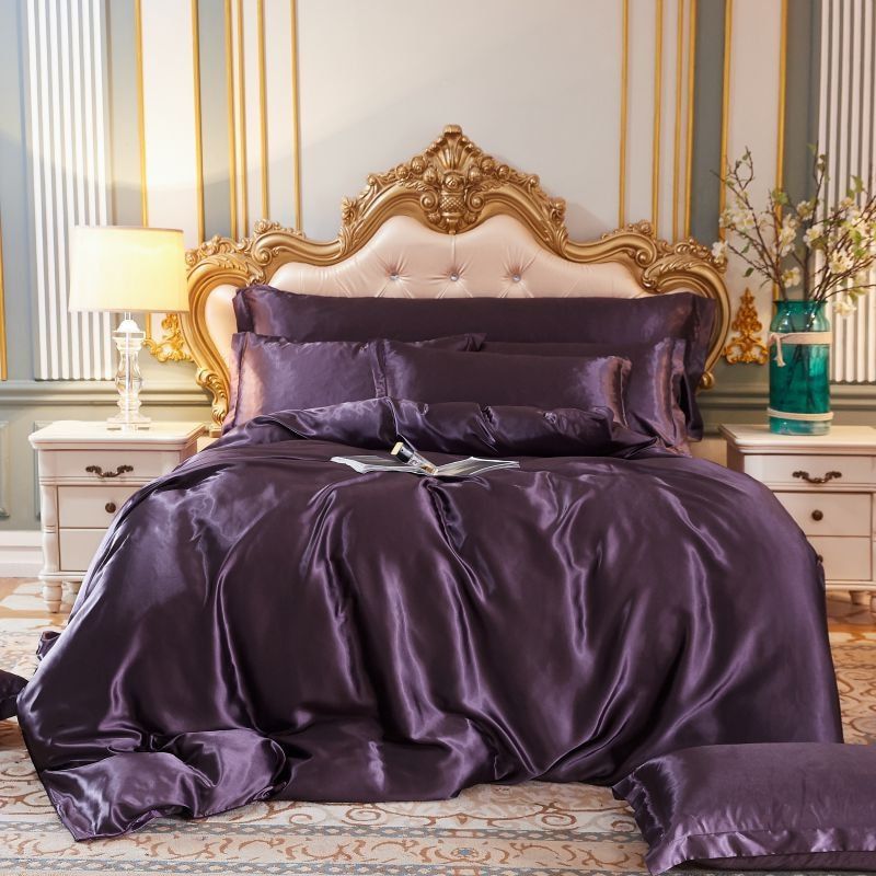 Luxus-Set - Satin-Bettwäsche aus Seide | Enthält einen Bettbezug und 2 Kissenbezüge