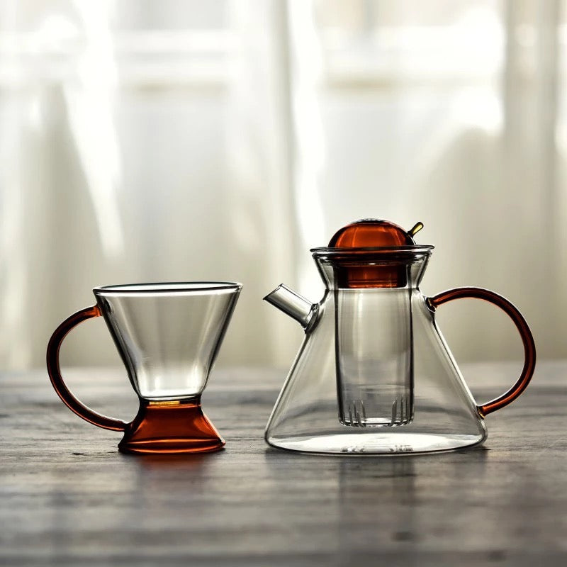 3-teilige Glas-Teekannen-Set
