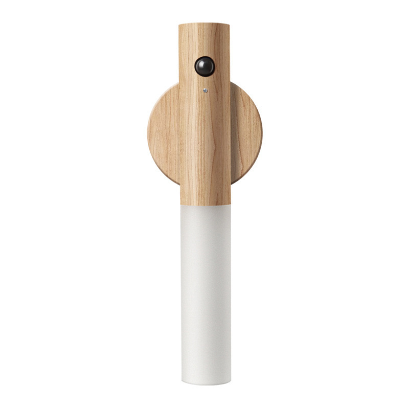 Wandleuchte LED Bewegungsmelder Holzbasislampe