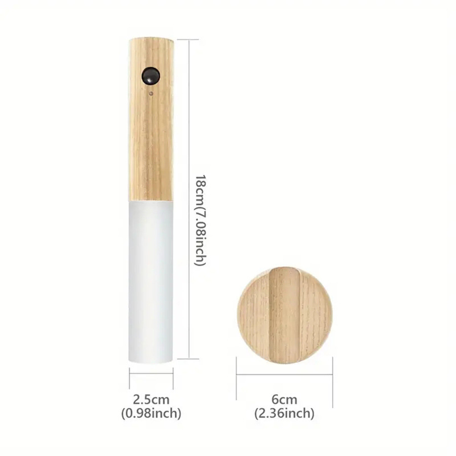 Wandleuchte LED Bewegungsmelder Holzbasislampe