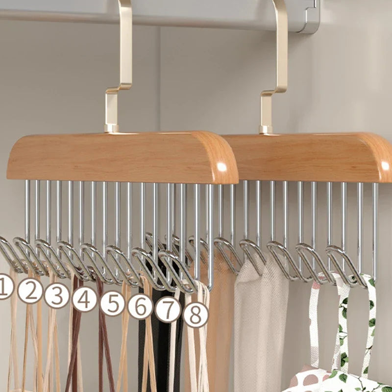 Royallure Premium Massivholz Zubehör Hängeregal mit 360-Grad drehbaren Haken für Gürtel, Hüte und Schals